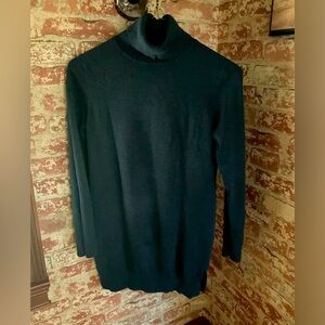 Long navy turtleneck sweater. Peruvian connection. Pima cotton
